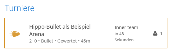 Darstellung Arena-Turnier
