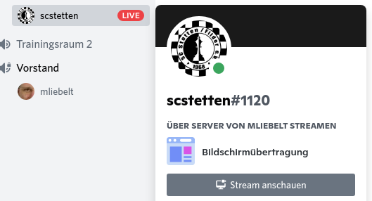 Discord Bildschirmübertragung Teilnehmer starten