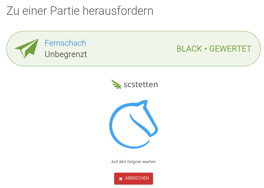 Lichess Herausforderer Dialog